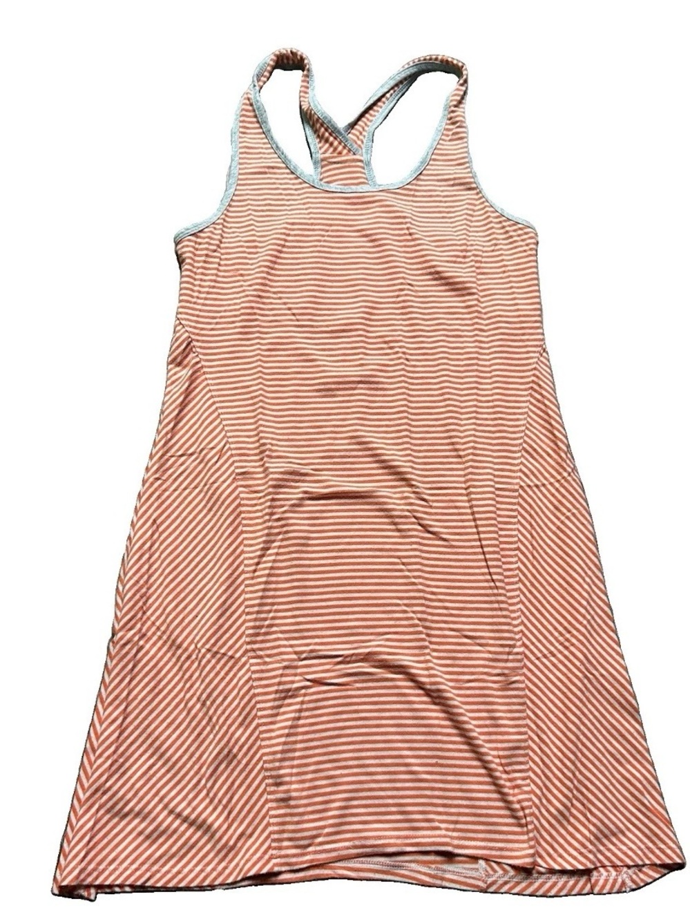 Women’s Linea Donatella White Orange Striped Tank Top Dress Size Medium